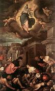 Jacopo Bassano St Roche among the Plague Victims and the Madonna in Glory Spain oil painting artist